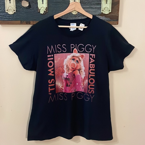 Disney Miss Piggy Fabulous Black T-Shirt Size X-Large - Picture 5 of 13